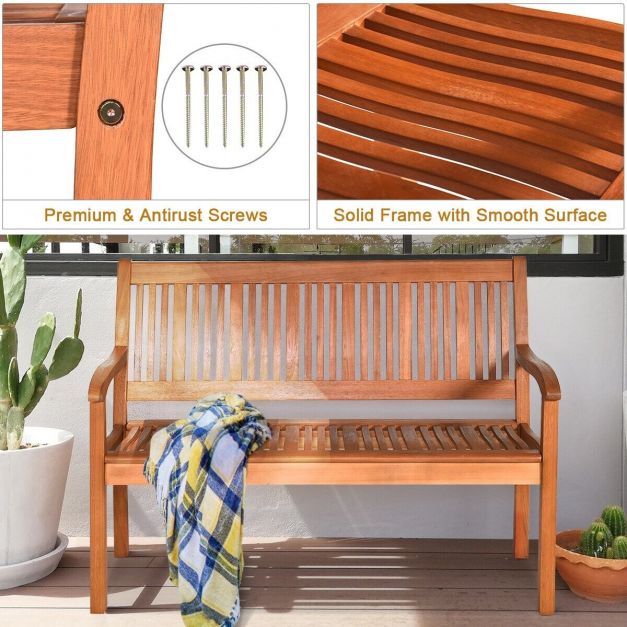 2 Seater Garden Bench for Balcony Patio Backyard and Poolside