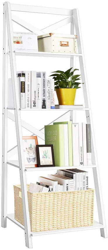 4 Tier Wooden Ladder Shelving Unit