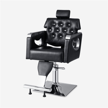 Adjustable Swivel Barber Chair with Padded Backrest