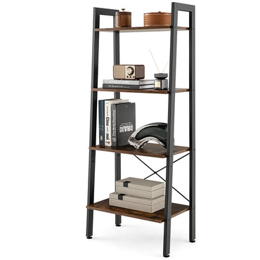 4-Tier Bookshelf with Metal Frame