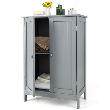 Double Door Bathroom Floor Cabinet with Shelf