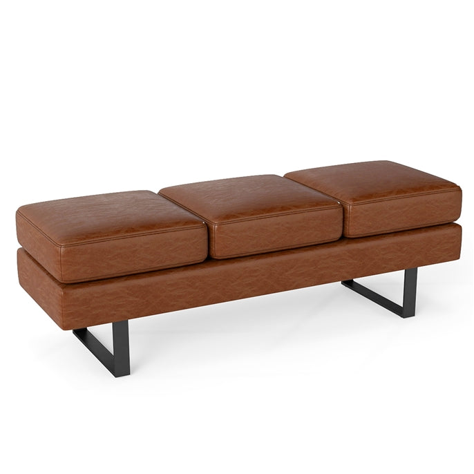 Waiting Room Bench Seating with 3 Seats and Metal Frame Leg