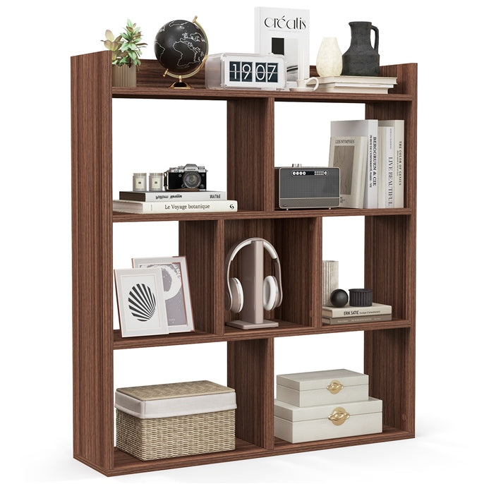 7 Cubes Open-back Bookshelf Home Storage Display Shelf