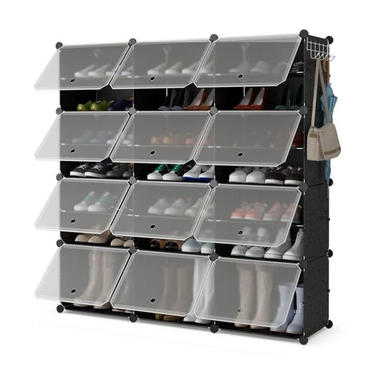 48 Pairs Expandable Modular Shoe Storage Cabinet with Door