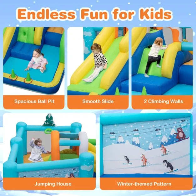 Jumbo Inflatable Bounce Castle with Long Slide Large Ball Pit Blower NOT Included