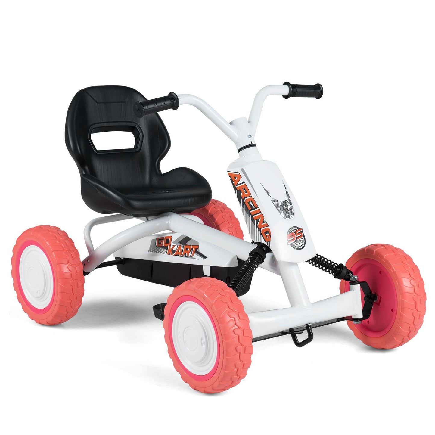 Kids Pedal Go Kart, Ride On Racer with 2-Position Seat