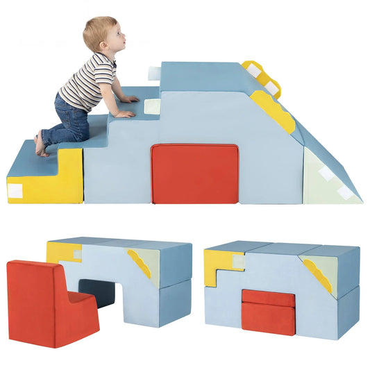 Kids Climbing Toys Toddler Climber with Slide and Stairs Soft Foam Blocks