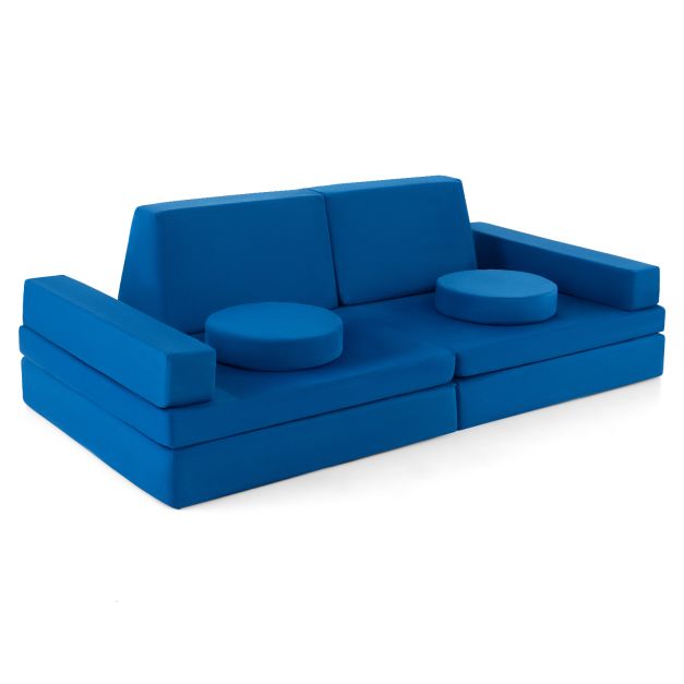 8-Piece Kids Play Couch Sofa with Portable Handle