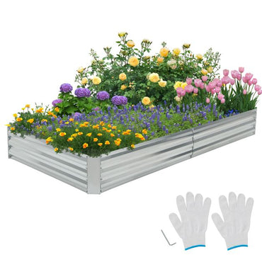 240 x 120 x 30 cm Galvanized Large Metal Raised Garden Bed
