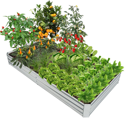 240 x 120 x 30 cm Galvanized Large Metal Raised Garden Bed
