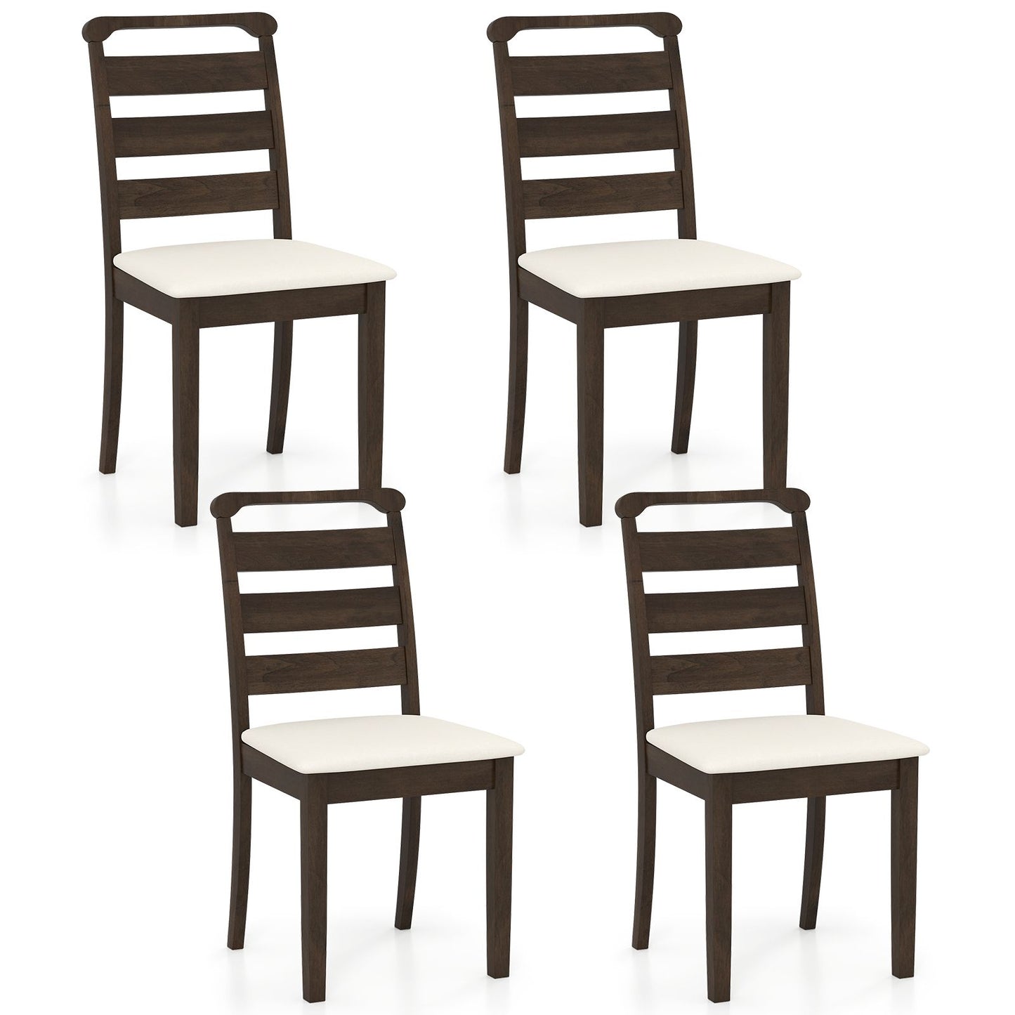 Modern Dining Chair Set of 2 Upholstered Farmhouse Chairs with Rubber Wood Frame