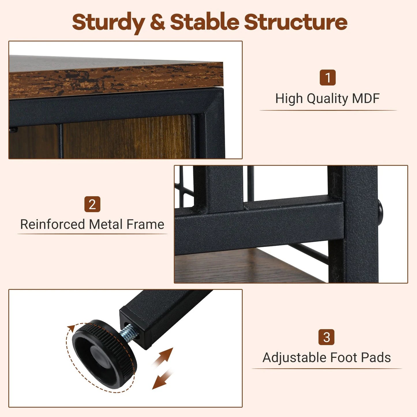Multi-level Cat Cabinet Cage Metal Frame with Cat Bowel and Cabinet