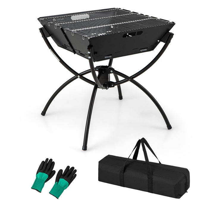 3-In-1 Stainless Steel Portable Campfire Grill with Cooking Grills
