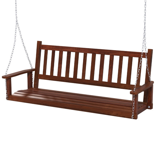 2/3 Person Wooden Outdoor Porch Swing with Adjustable Upper Chains
