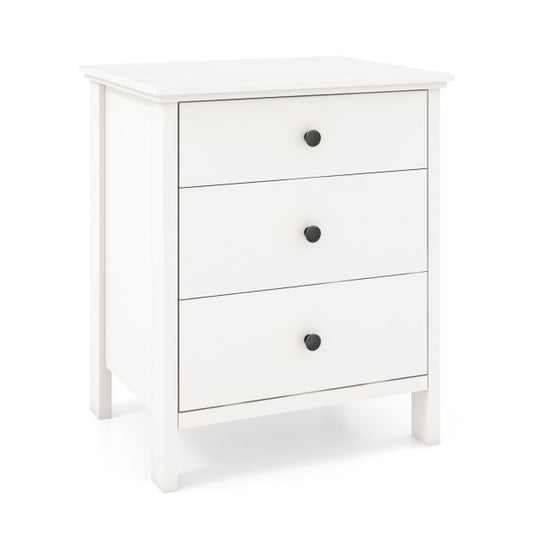 Nightstand with 3 Drawer for Bedroom Compact Storage Chest