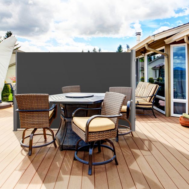 300 x 160 cm Patio Retractable Folding Side Awning with Handle
