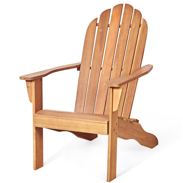 Acacia Wood Adirondack Lounger Chair with Slatted Seating, Ergonomic Design