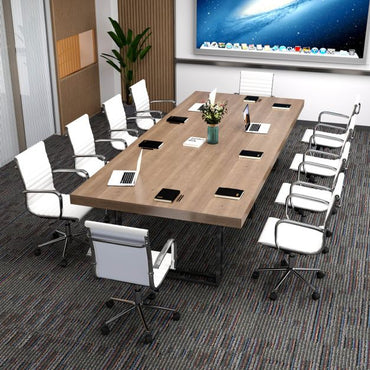 Ribbed Executive Office Chair Adjustable Swivel PU Leather Conference Chair