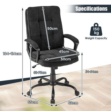 Height-adjustable Office Chair with Rocking Function and Armrest