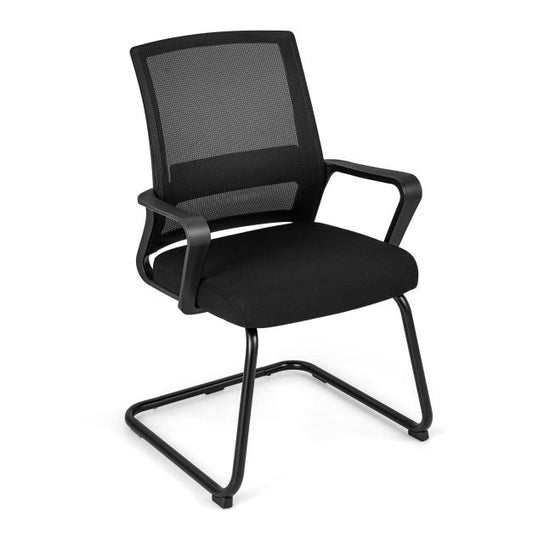 Conference Reception Chair with Lumbar Support and Sled Base
