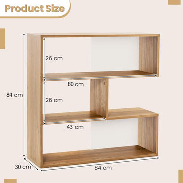 Concave/Convex Bookshelf for Living Room Bedroom Study Office