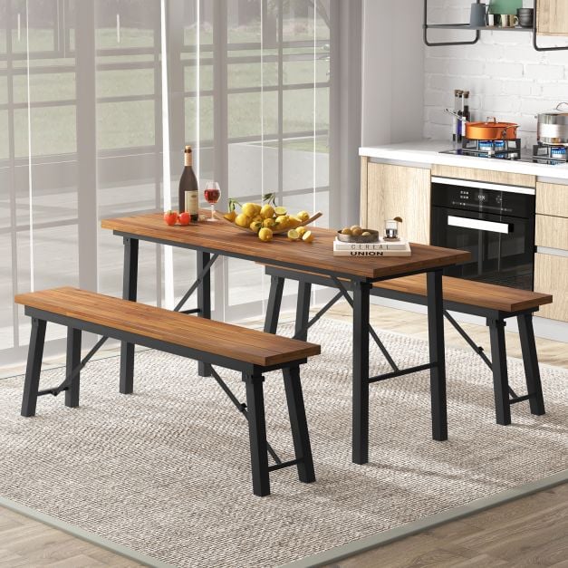 Outdoor Dining Table for 4 Foldable Narrow Patio Dining Table