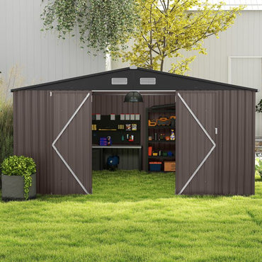 Outdoor Storage Shed Large Utility Tool House with 4 Air Vents