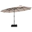 460 cm Double Sided Outdoor Umbrella with Crank Handle
