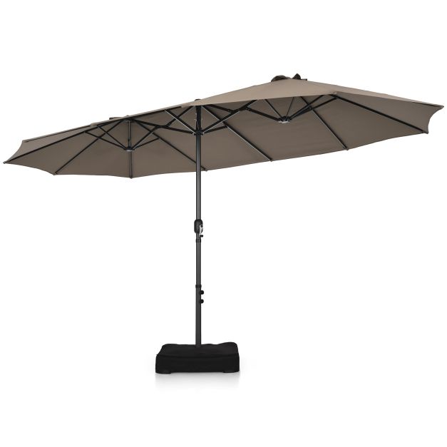 460 cm Double Sided Outdoor Umbrella with Crank Handle