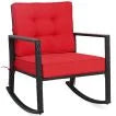 Outdoor Wicker Rocking Chair with Heavy-Duty Steel Frame