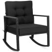 Outdoor Wicker Rocking Chair with Heavy-Duty Steel Frame