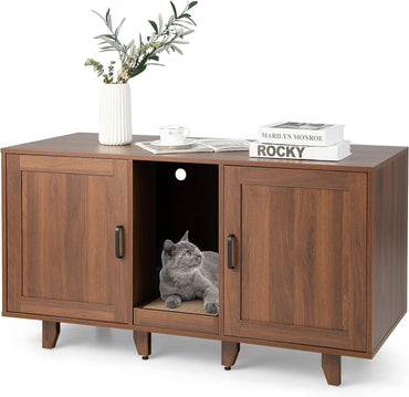 Cat Litter Box Enclosure with Scratching Board