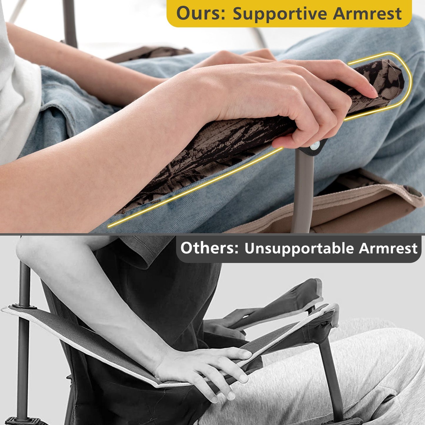 Portable Folding Camping Chair with Anti-Slip Feet and Carrying Bag