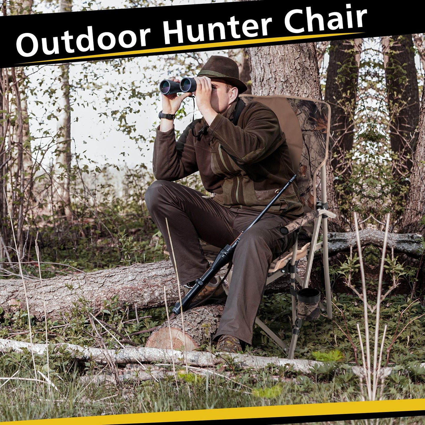 Portable Folding Camping Chair with Anti-Slip Feet and Carrying Bag