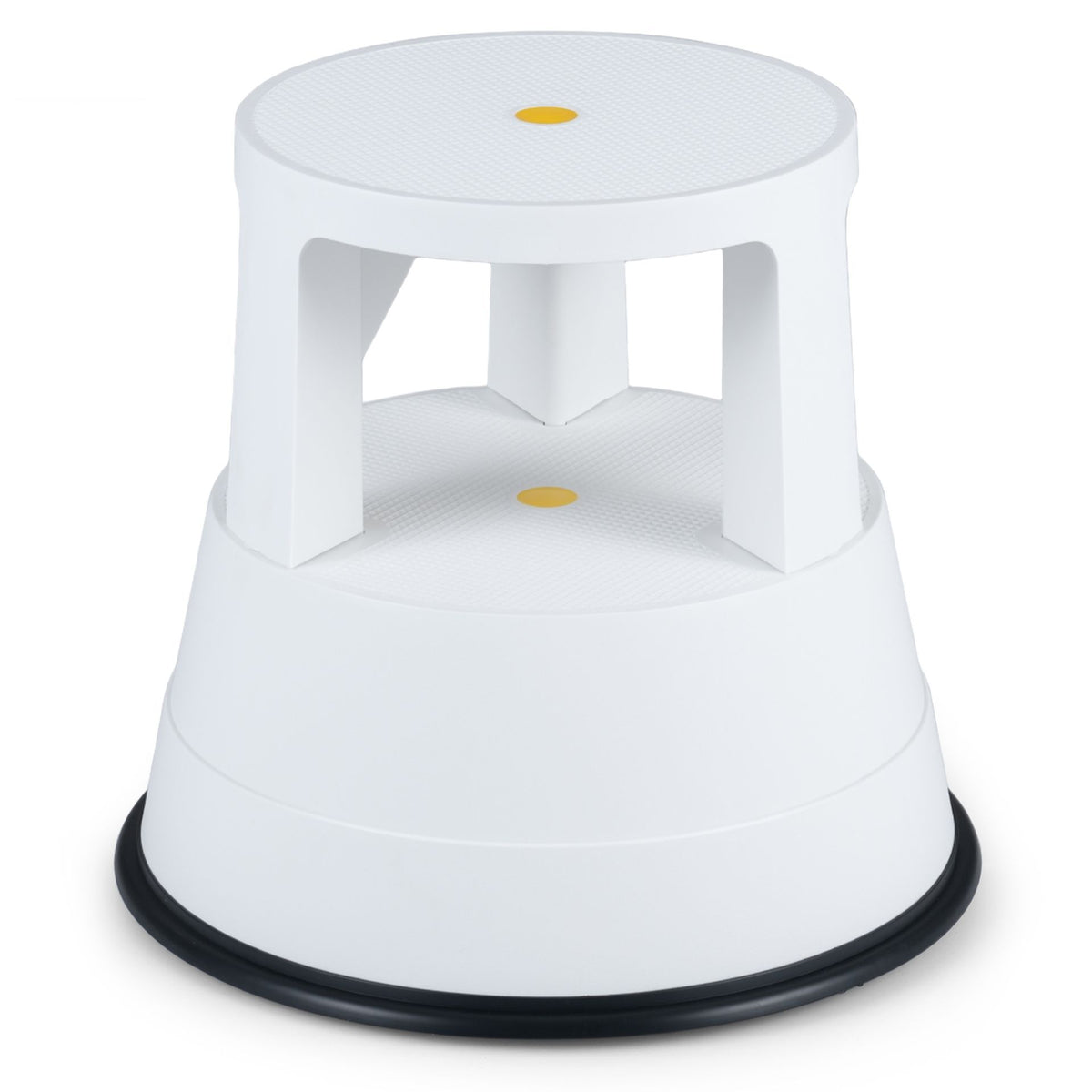 GiantexUK Step Stool, Round Rolling Kick Stool with Retractable Wheels & Non-Slip Platform