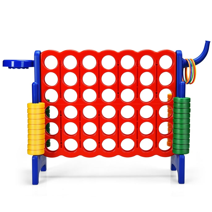 3 in 1 Giant Connect 4 Game Set with Basketball Hoop and Ring Toss