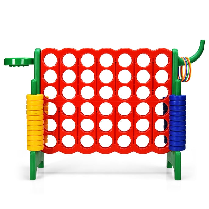 3 in 1 Giant Connect 4 Game Set with Basketball Hoop and Ring Toss
