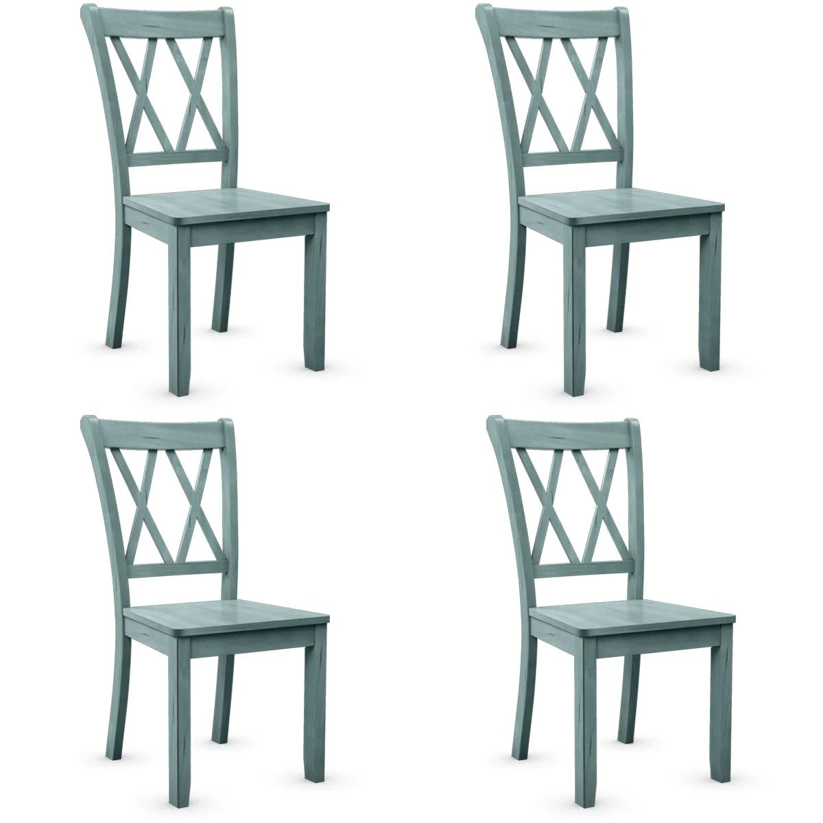 GiantexUK Dining Chairs Set of 2, Rubber Wood Kitchen Chairs with High Backrest
