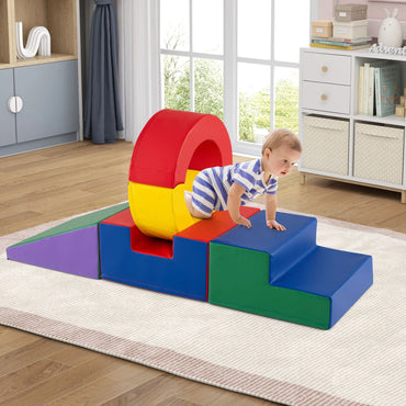 5 Pieces Soft Play Climb and Crawl Playset for 12 Month+ Toddlers