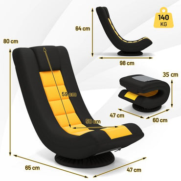 360° Swivel Gaming Chair 4 Position Adjustable Folding Floor Sofa