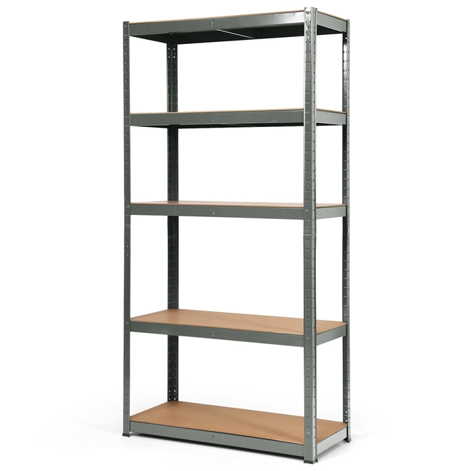 5-Tier Storage Rack with Boltless Shelving and Adjustable Shelves