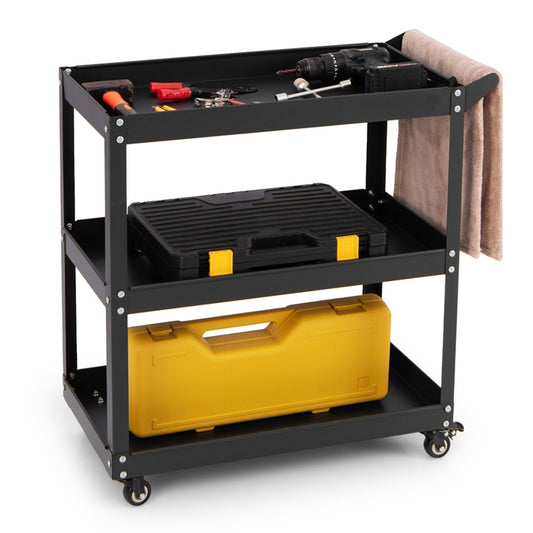3-Tier Rolling Tool Cart with 4 Universal Wheels with 2 Brakes