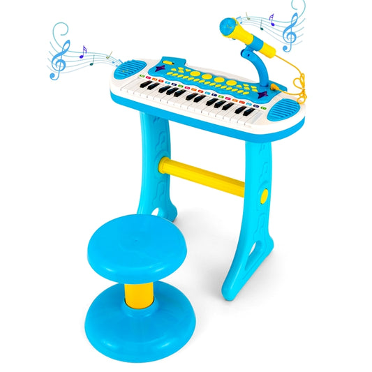Portable Electronic 31-Key Kids Piano Keyboard Toy with Stool