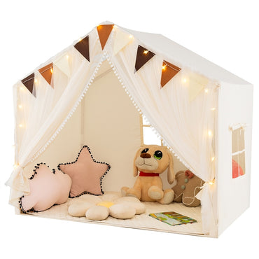 Kids Play Tent 3-4 Kids Large Play Tent House with Fabric and Screen Curtains