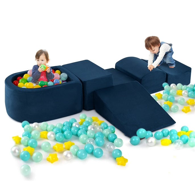 5 Piece Climb and Crawl Playset with Ball Pit for Kids