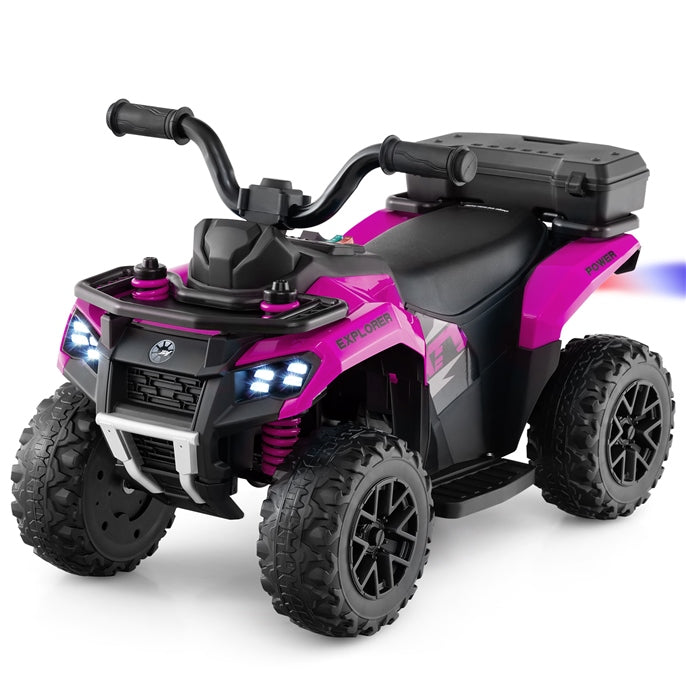 6V Kids Electric Quad Bike with Spray Function and Storage Box
