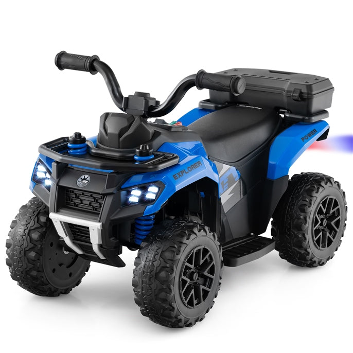 6V Kids Electric Quad Bike with Spray Function and Storage Box