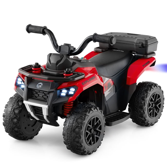 6V Kids Electric Quad Bike with Spray Function and Storage Box