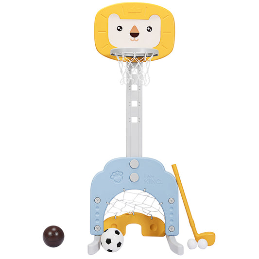 3-in-1 Basketball Hoop Set Stand with 5 Adjustable Height Levels