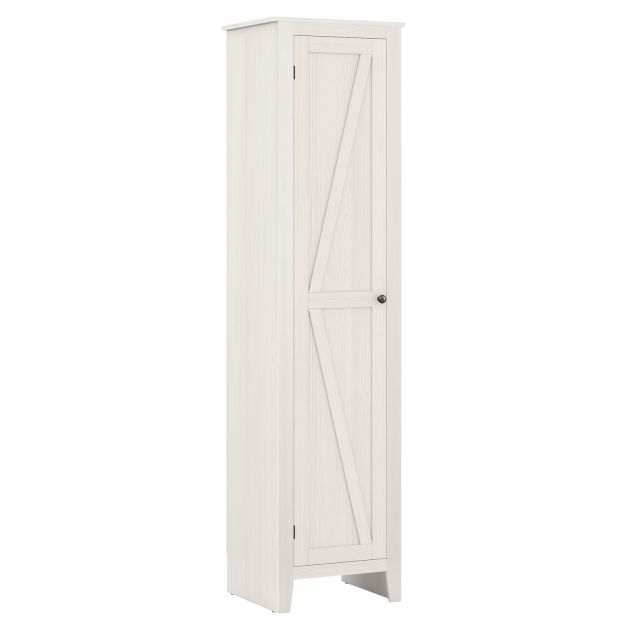 Tall Storage Cabinet with Four Shelves and Single Door